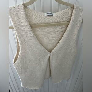 Rumored Cream V-Neck Sweater Vest